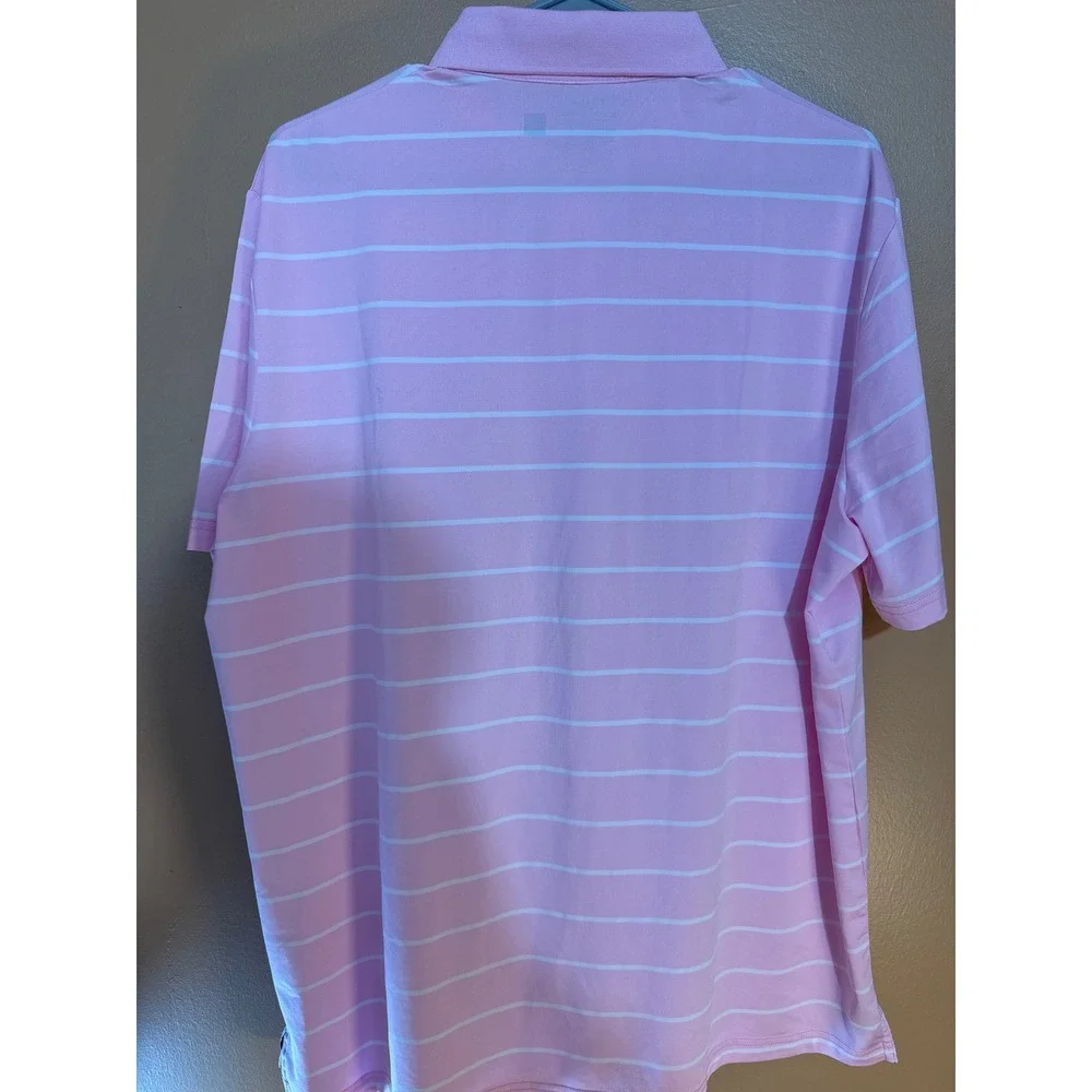 Polo Ralph Lauren Performance Pink White Striped Polo Shirt Mens Large L